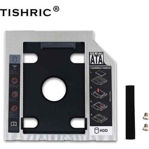 TISHRIC Hdd Caddy 9.5mm 12.7mm Aluminum External Hard Drive Case Hdd Enclosure SATA Hard Disk Enclosure For Laptop DVD/CD-ROM