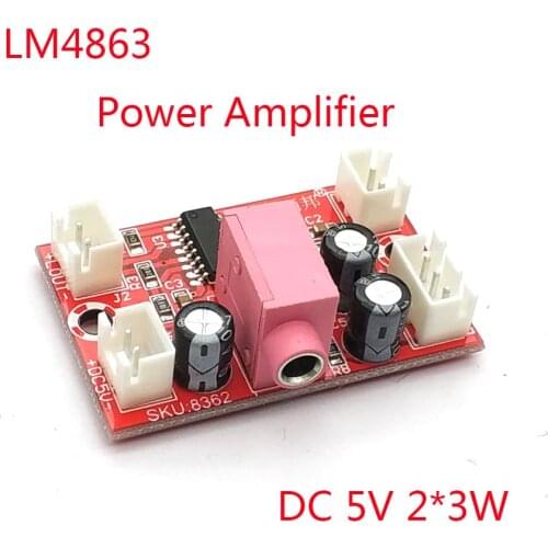 LM4863 Have A Fever 5V Mini Channel Power Amplifier Power Amplifier Board 3+3W Hifi Amp Charger Power Supply Board
