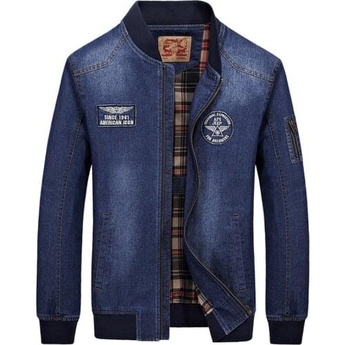 Mens Clothing New Male Denim Jacket Oversized Loose Stand-up Collar Casual Multi-pocket Jacket Trendy Male Jacket Clothes