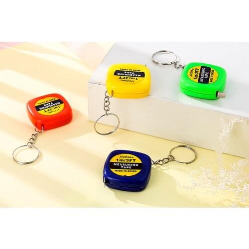 Small 1-meter tape key buckle, portable measuring tool, ruler, hardware tool, 1-meter steel tape measuring ruler