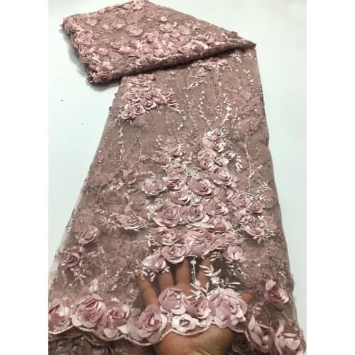 Nigerian Lace Fabric 2021 High Quality Lace 3d Lace Fabric Wedding White African With Sequins Nigerian French Lace Fabric M4682
