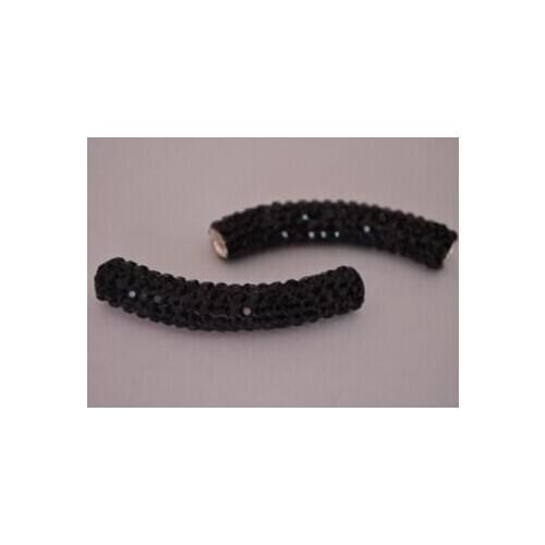 New clay purple white red black mixed multi hv2 color micro pave long bending tube crystal crystal beads