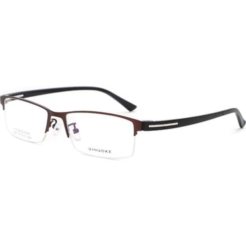 New Steel Plate Spectacle Frame Mens Business Light And Tough Half Rim Eyeglasses Ladies Retro Fashionable Myopia Eyewears