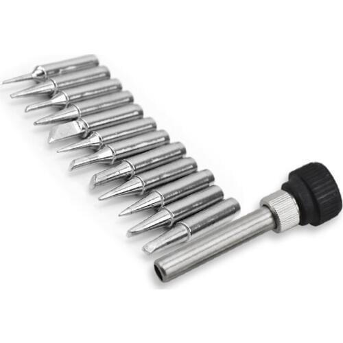 New 1pc Iron casing Lead+ 12pcs Solder Iron Tip 900M-T For 936 ATTEN AOYUE KADA YIHUA Soldering Rework Station Iron