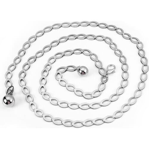 New female Full Metal Mirror thin Waist Belt Women Metallic Gold Plate With Chains Lady Punk Rocky waistband for women BL649