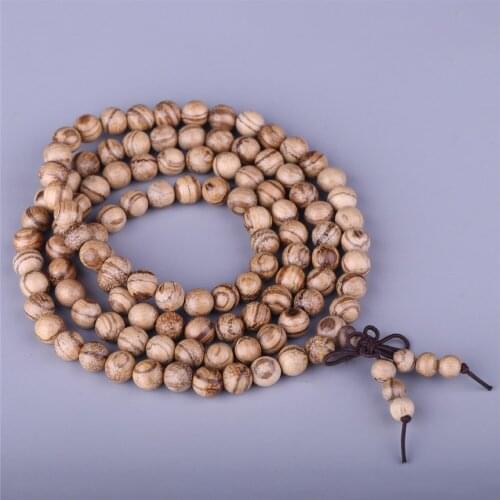 Wholesale 10pcs Natural Sour Branch Sandalwood Vietnam fragrant-wood Beaded Bracelet Sandalwood 108 Prayer Mala Festival Gift