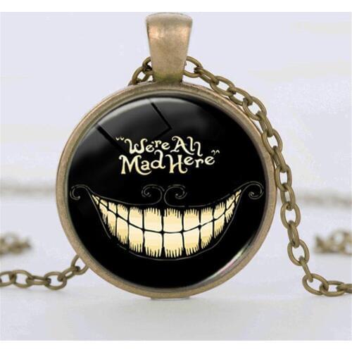 2018 new fashion Alice in Wonderland, 3 / color dome pendant necklace girl magic necklace