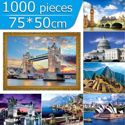 Puzzle 1000 Pieces 75*50 cm world Famous Landscape Pattern Adult Puzzles Kids Educational Toys for Children Puzzle Adulto пазлы
