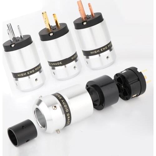Prefair Hi End Audio power plug Aluminum metal US Power Plug Male Plug IEC Female Connector For Extension Adapter