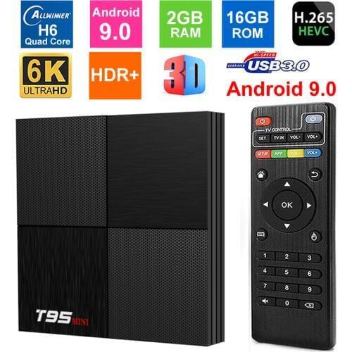 Android 9.0 6K Smart TV Box T95 MINI Allwinner H6 Quad Core 2GB 16GB WIFI USB 3.0 3D 6K UHD HDR TV Set top box