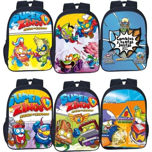 Super Things Backpack Boy Girl School Bag Men Bookbag Children Super Zings Bags Women Double-layer Rucksack School Gift Mochila