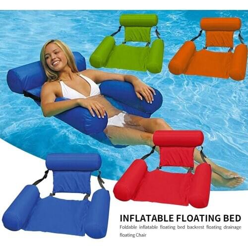 Pool Water Sports Hammock Lounger Chair Inflatable Floating Air Mattresses Bed Easy Carrying Swimming Durable Parts
