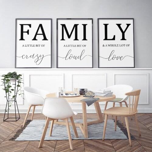 Modern Minimalist Posters And Prints Family Sign Wall Art Picture Letter Family Quote Love For Living Room Bedroom Home Decor