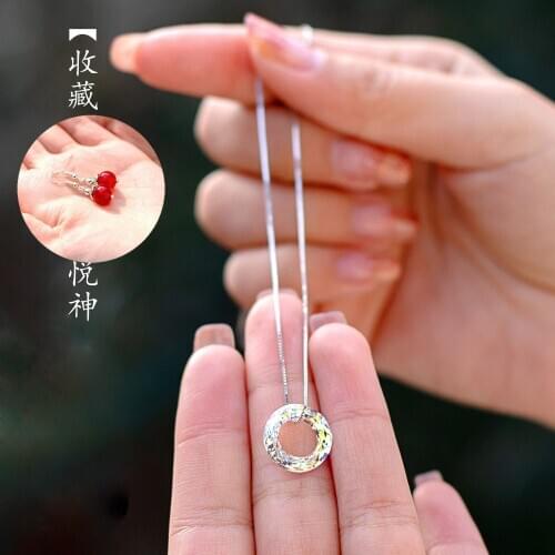 Tian Guan Ci Fu Hua Cheng S925 Silver Butterfly Bone Ash Ring Bracelet Necklace Pendant Chain Cosplay Costume Props Decor Gift