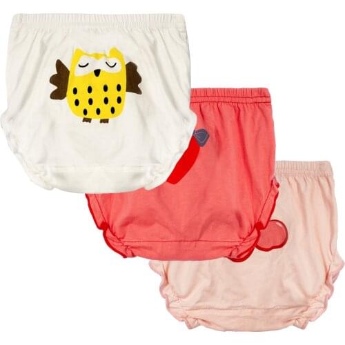 3PCS cotton baby toddler girl panties for kids fruit cartoon underwear children underpants Boxer briefs 1-6 years