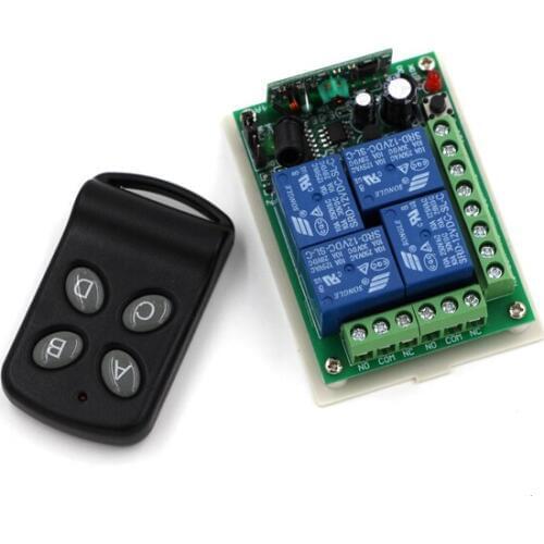 Smart 4CH Remote Control Switch, 12V wireless remote control switch system 1 transmitter & 1 receiver SKU: 5163