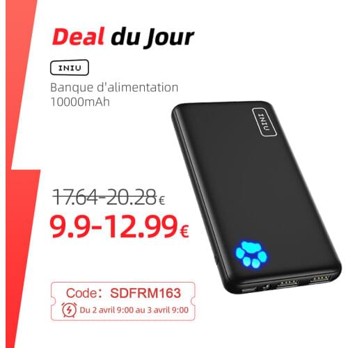 INIU Power Bank 10000mAh 3A PD Fast Charging Portable Charger PowerBank External Battery Pack For iPhone 12 11 Xr 8 Samsung S20