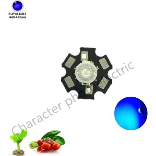 10 20 50 100 pcs/lot 3W 45mil 445nm-450nm Royal blue LED Grow Light Diodes For Plant Grow Fast and Bloom NO PCB/with 20mm pcb