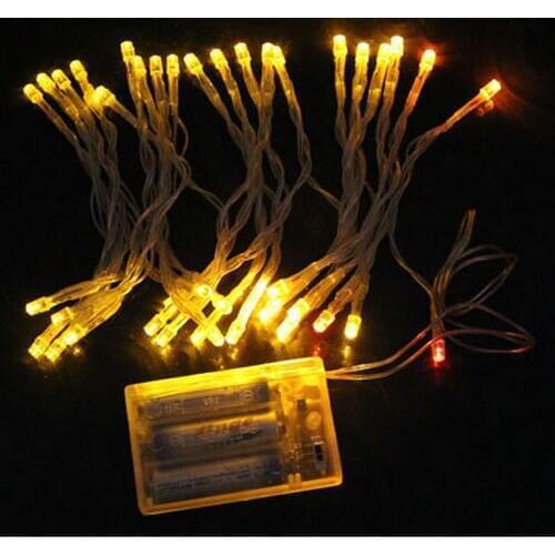 100PCS/LOT 4M 40LED Battery powered String Fairy light F/Christmas Party wedding Garden Xmas floral vase Garland Vine decor Lamp