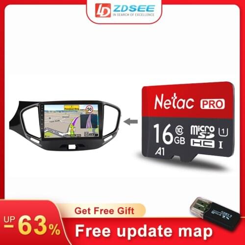 32GB GPS Sygic map for LADA Vesta car radio android Navigation Maps free update micro SD card Europe spain middle east