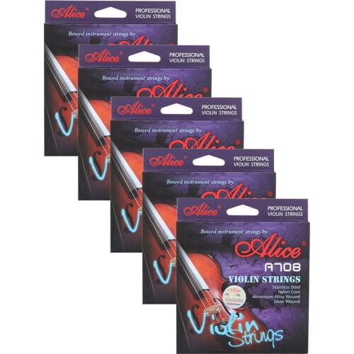 5 Sets Alice A708 Professional Violin Strings 5-string Set E-1a E-1b A-2 D-3 G-4