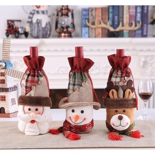 2019 Christmas Wine Bottle Bags Cover Christmas Party Decorations For Home Gift Snowman Santa Claus Elk Holders Xmas Party Decor