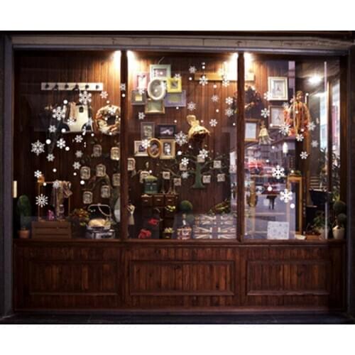 50 Christmas Snowflake Laminated Glass Cupboard Door Stickers Wall Post Creative New Year Store Window Decorative
