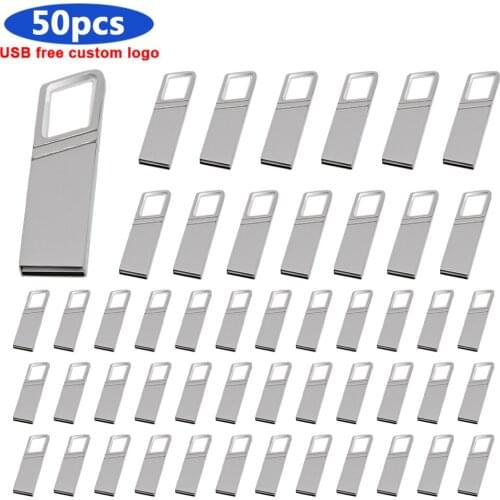 50pcs/lot Hot Sale metal 2.0 waterproof USB Flash Drive Pen drive 4gb 8gb 16gb 32gb 64gb 128gb U Stick U Disk Memory for gift