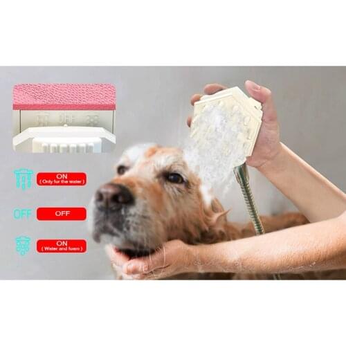 Dog Accessories Shower Head Home Supplies Comb for Dogs Brush Multifunction Washing Attachment Hexagon Hard Blunt Bathing Rinser