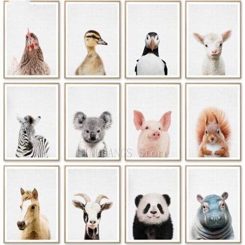 5D DIY Full Drill Diamond Painting Zebra Duck Panda Pig Nursery Diamond Mosaic Nordic Cartoon Animals Cross Stitch Home Decor