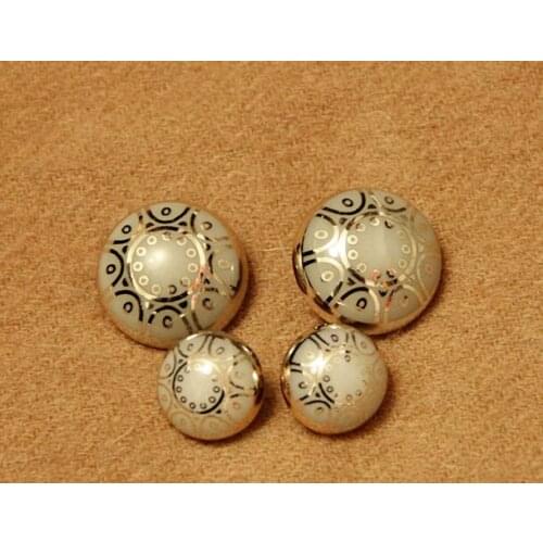 Free shipping 30pcs/lot accessories gold white plastic vintage resin button outerwear overcoat mushroom buttons 17mm/24mm