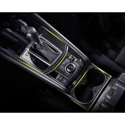 For Mazda CX-5 CX5 2017 2018 2019 KF LHD Car Center Control Gear Shift Panel Cover Water Cup Frame Strips Garnish Accessories