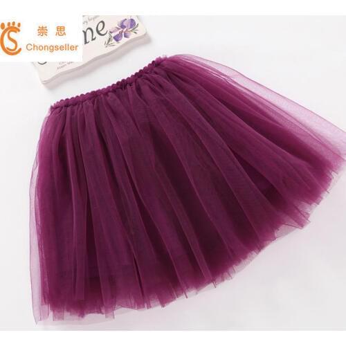 Girls Skirts Children Fluffy Soft Tulle Girls Pettiskirt 9 Colors Sweet Princess Design Elastic Waistband Ball Gown