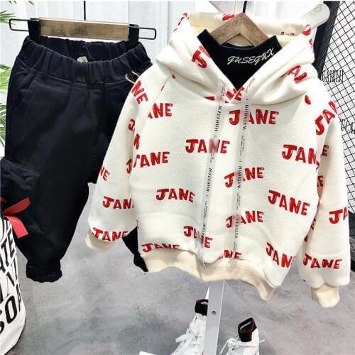 Childrens Sweatshirt 2019 Autumn Winter New Toddler Boys Pullovers Top Tees Kids Boys Plus Velvet Thick Sweatshirt Baby Clothes