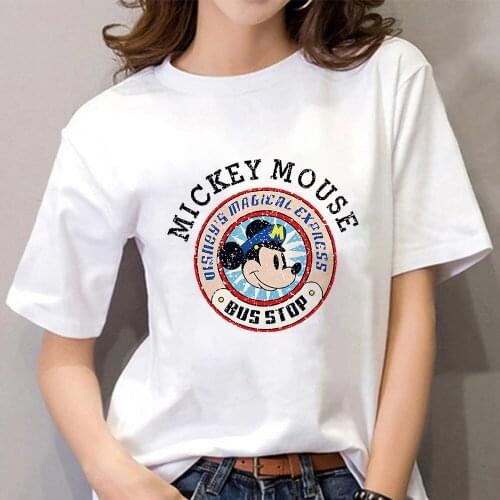 Graphic Tshirts Disney Tee Shirt Anime Plus Size Women Clothing Summer Cartoon Mickey Mouse Korean Fashion T Shirt