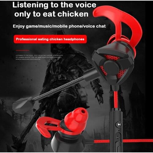 Gaming Earphone Noise Cancelling Stereo 3.5mm Gaming Headphone 123dB Earbud L-shape Plug With Microphone For Video Games
