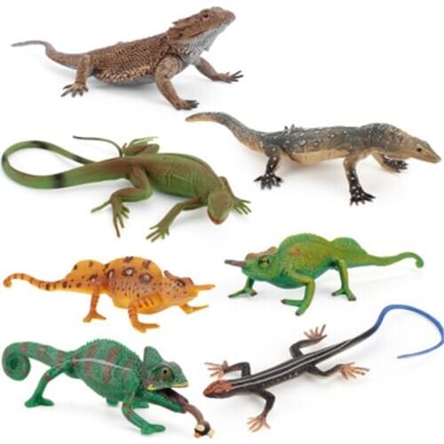 Simulation Amphibian Animals Model Toy Sets Lizard chameleon Plastic Action Figures Educational Toy for Children Toy Figure Gift