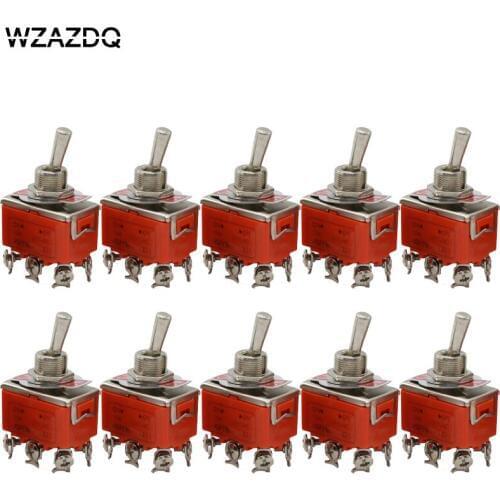 Button switch shaking rocker switch 10pce 1321 single pole single throw toggle power switch six legs two gears