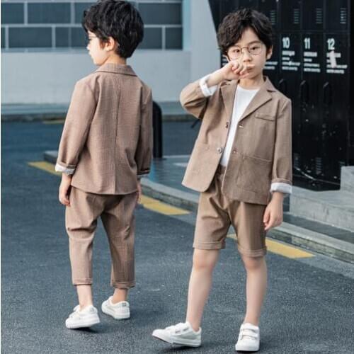 Girls Boys Suits for Weddings Kids clothes Blazer Suit for Boy Costume Toddler Boys Blazer + pants Set Formal Children Clothes