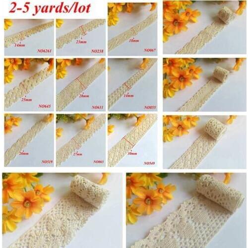 2 -5Yards/pack Good quality cotton lace for garment Laces trim Sewing accessories Scrapbooking lace Handmade Embellishment