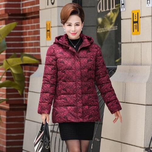 Jacket Women 2019 Middle-aged Solid Color Thick Casual Hot Down Hooded Winter Coat Winter Clothes Women Vestidos YLZJ1975