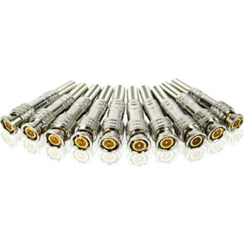 Hot 10 Pcs Solder Less Twist Spring BNC Connector Jack for Coaxial RG59 For CCTV Camera Surveillance Kit System