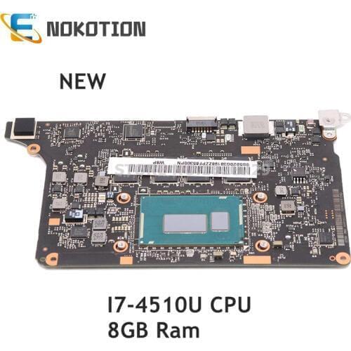 NOKOTION NEW For Lenovo Yoga 2 Pro Laptop Motherboard 5B20G38213 VIUU3 NM-A074 MAIN BOARD I7-4510U CPU 8GB RAM