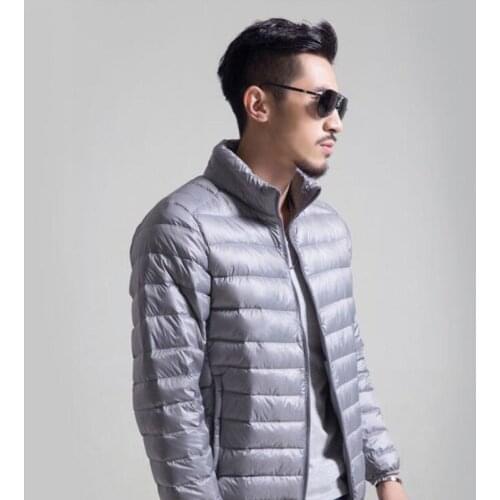 New large size mens light down jacket mens stand collar weatherproof warm outdoor hiking mountaineering winter down jacket