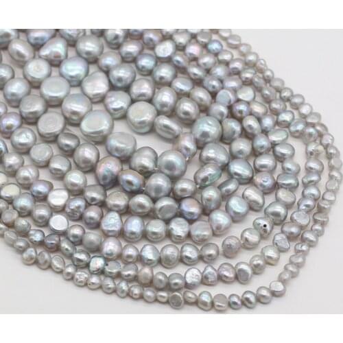 Natural Grey Pearl Beaded Good Quality Freshwater Pearls Loose Beads for DIY Jewelry Making Charm Necklace Bracelet Accessories
