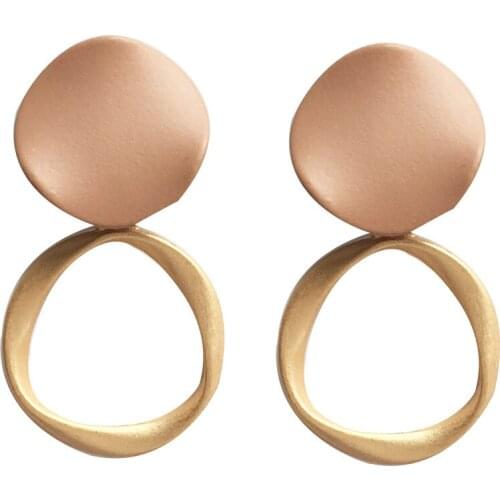 Autumn Winter New Brown Earrings Vintage Matte drop Earrings for women Metal Fashion Statement Dangle Earring 2021 Trend Jewelry