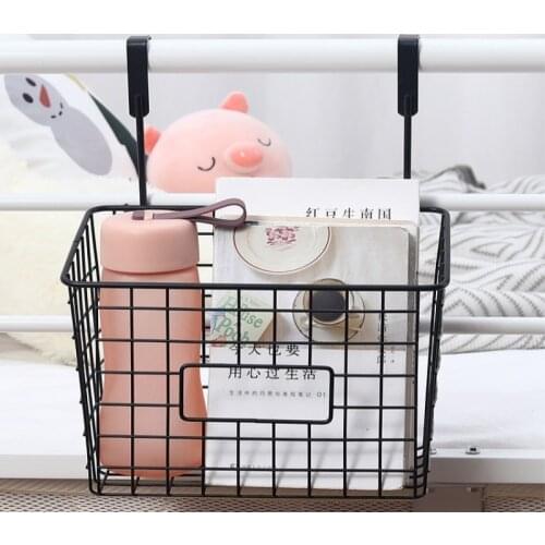 Wrought Iron Hanging Basket Free Punching Bathroom Rack Kitchen Cabinet Door Rack Storage Basket Wall Hanging Cabinet Door Rack
