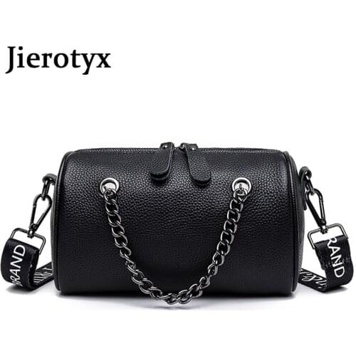 JIEROTYX 2021 Casual Women Shoulder Bags Fashion Chains Round Female Mini Crossbody Handbags Black Punk Style Free Drop Shipping