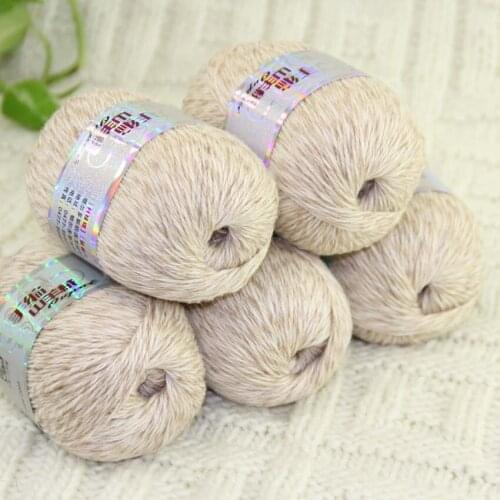 Sale New 5 X50g balls High quality 100% pure cashmere luxury warm soft hand knitting yarn Beige White 233-635-5