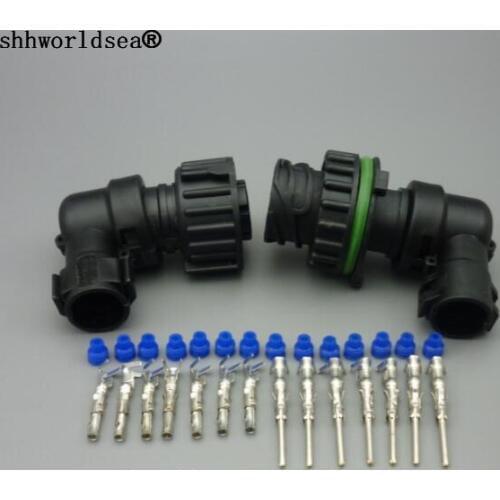 Shhworldsea 100set 7way 7PINS Female Auto Waterproof Wire Connector 1.5MM Series Terminal with wire